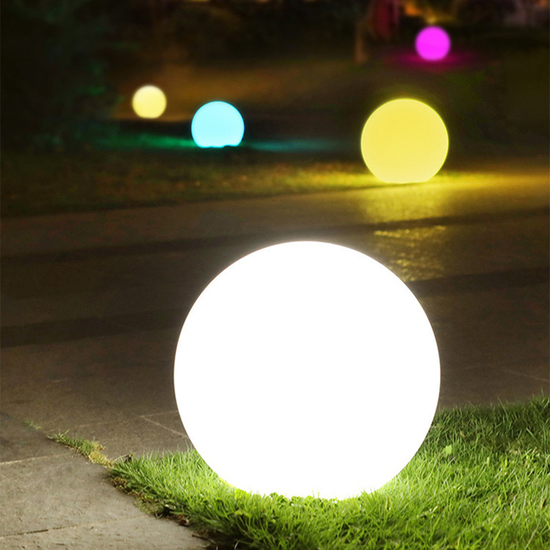 户外别墅花园庭院草坪装饰LED光源防水加硬外壳光控太阳能圆球灯